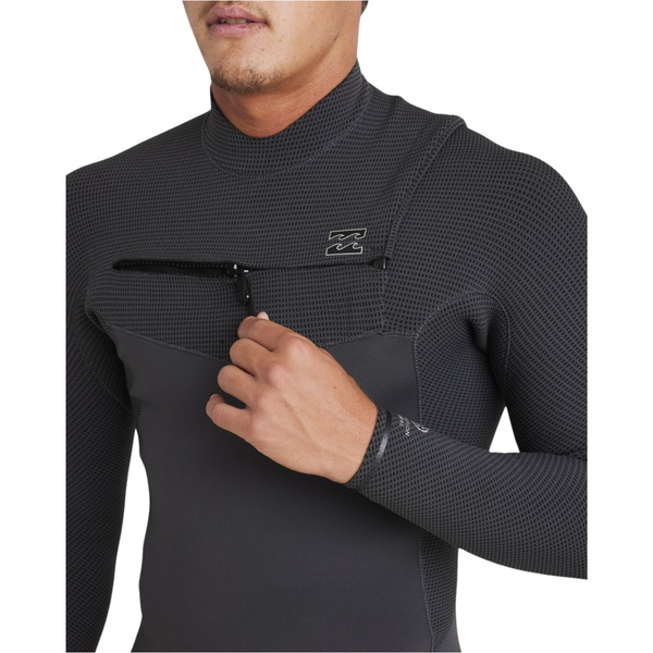 2025 Billabong Mens Revolution Naturlig 4/3mm Våddragt Chest Zip 24AW191505 - Graphite